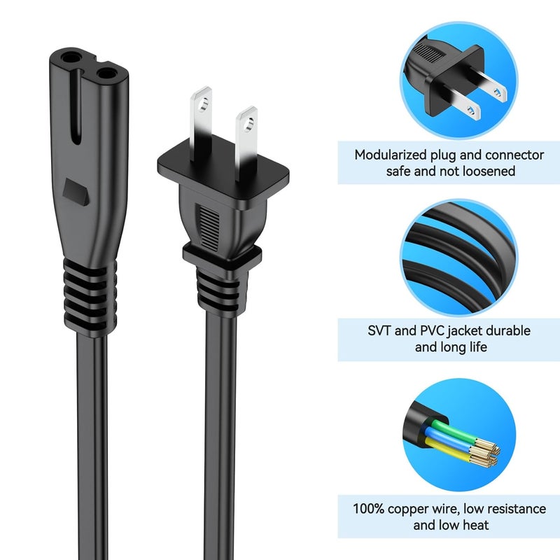Dmoizka UL 6ft 2-Prong AC Power Cord Cable Plug Lead for Dehumidifier Machine Device - Image 4